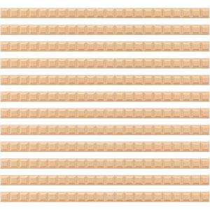 Nuanchu 12 Pcs Unfinished 3D Decorative Wood Trim Molding 15.75inch Decorative Wood Molding Cute DIY Trim for Home Wall Cabinet Shelf Window Door (Grid,20mm)