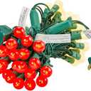 BOHON Red and White Christmas Lights 17FT 50 LED G15 Globe String Lights Outdoor Commercial Lighting Grade Tree Decorations for Indoor Xmas Decor, Green Wire, Waterproof