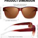 URUMQI Polarized Sunglasses Fit Over Glasses for Men Women, Oversized Square Shades UV400 Protection