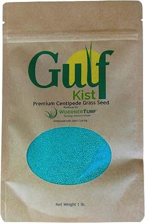 Centipede Grass Seed for a Dense Green Lawn, NO Mulch, 1 lb Coated Seeds, Sun and Moderate Shade Tolerant Lawn Seeding and Turf Patch Repair, Southern Southeast US, Low Fertilizer Low Maintenance