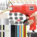 Upgraded 220W Plastic Welder, 2 in 1 Plastic Welding Kit Plastic Repair Welder Kit 1000PCS Hot Stapler Soldering Gun with 100PCS Plastic Welding Rods Car Bumper Repair Kit for Most Plastic Repair (Red)