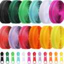 Syhood 36 Yards 12 Pieces #5 Sewing Zippers Tapes Assorted Nylon Lightweight with 120 Plastic Zipper Sliders for Women Men Sewing Supplies(Bright Color)