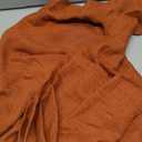 MIULEE Fall Cafe Curtains 24 Inch Length Half Window Farmhouse Short Linen Semi Sheer Curtain for Kitchen Bathroom Basement Small Window, Rod Pocket Tier Curtains 2 Panels, Burnt Orange