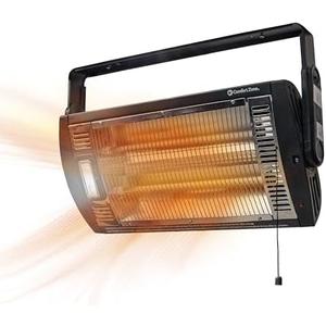 Comfort Zone Ceiling Mounted Space Heater, 90 Degree Adjustable Tilt, Dual Quartz, Radiant, Electric, Safety Grille, Overheat Protection, Hardware Included, Ideal for Workshop, Garage, 1,500W, CZQTV5M