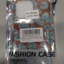 Reoomukk Blue Brown Cheetah Leopard Print Phone Case for iPhone 16 Pro Max 6.9in,Trendy Coquette Aesthetic Tortoise Shell Cool Girl Glitter Slim Protective Cover for iPhone 16promax 6.9"