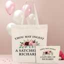 2 x Funny Gifts Sarcastic 2pcs Cosmetic Bag Canvas Tote Bag for Women, Beach Grocery Canvas Tote for Women Friend Coworker Sister Girl Social Worker Mom Therapist Saying Joke Friendship Birthday Christmas