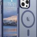 SUPFINE Magnetic for iPhone 14 Pro Case (Compatible with MagSafe) (Military Grade Drop Protection) Slim Translucent Matte Shockproof with Anti-Fingerprint Phone Case,Lavender Gray