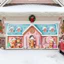 6 x 13 ft Christmas Garage Door Banner Decoration Magnetic Garage Door Covers Large Christmas Backdrop Decorations for Indoor Outdoor Xmas Party(Macaron Gingerbread Men)