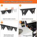 Stainless Steel Stove Gap Covers (2PCS),Stove Gap Filler,Range Trim Kit,Stove Guard for Kitchen Oven Gap Between Stovetop and Counter,Easy Clean Heat Resistant,Adjustable Length 13.8'' to 27.5'',Black