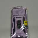 DEERLAMN Case for iPhone 13 Pro Max with Slide Camera Cover+Screen Protector(1 Pack),Rotated Ring Kickstand Military Grade Shockproof Protective Cover 6.7 Inch-Deep Purple