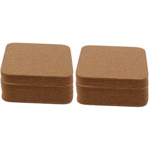 30pcs Reusable Square Cork Coasters for Drinks Natural Insulation Pad for Mugs and Cups Non-Slip Tabletop Protectors for Home Office and Events (10X10X0.3CMx2pcs)