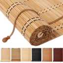 Bamboo Blinds, Easy to Install Bamboo Shades for Indoor Windows, Custom Sizes Roller Shades for Indoor Windows, Roll Up Blinds Indoor Outdoor Patio, 56"W x 59"H