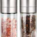 Gulex Salt and Pepper Grinder Set, Pepper Mill, Sea Salt Shaker Grinder Refillable, Adjustable Coarseness, Stainless Steel with Ceramic Rotor(Seasoning not included)
