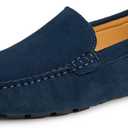 Go Tour Mens Handmade Suede Leather Casual Loafers Shoes (9.5)
