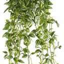 Nearly Natural Green Variegated Wandering Jew Hanging Basket Artificial Plant