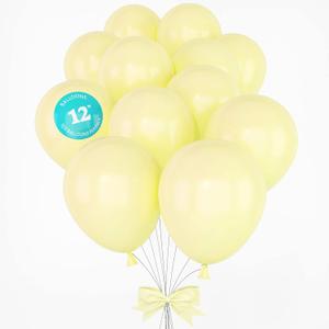 HOUSE OF PARTY Pastel Yellow Party Balloons - 100 Pcs | 12 Inch Single Color Latex Balloons for Birthday, Wedding, Bachelor & Christmas Party Decorations | Kids Party Latex Christmas Balloons