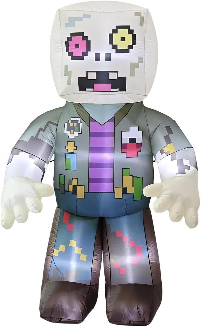 Enderman Costume, Inflatable Minecraft Costumes for Kids, Child Size Fan 
LANGXUN 8ft Pixel Zombie 2025 Halloween Inflatable Decoration - Giant Blow-Up Outdoor Indoor Cute Skeleton Ghost Yard Decor with LED Lights for Lawn, Garden, Patio Party Display