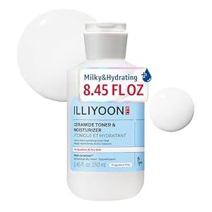 Illiyoon Ceramide ATO Moisturizing Milky Toner | Lightweight Milky Essence, 2-in-1 Hydrating Facial Toner for Dry & Sensitive Skin, Barrier Repair, Fragrance-Free, Korean Skincare, 8.45 fl.oz. (Best Before 03/12/2029)