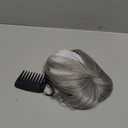 REECHO Real Human Hair Toppers with Bangs - 6 Inch Clip In Wig Toppers for Thin Hair - Grey