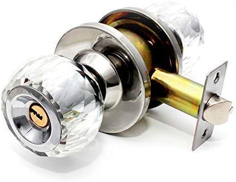 Tulip Privacy Door Knob with Lock, Modern Cylindrical Keyless Door Knob for Bedroom and Bathroom, Quiet & Easy Install for Standard Doors, Satin Nickel, 2 Pack