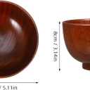 Hemoton Wooden Salad Bowl 5.1 Inch Small Wood Bowl for Food Serving Fruit Tray and Mixing Kitchen Tableware