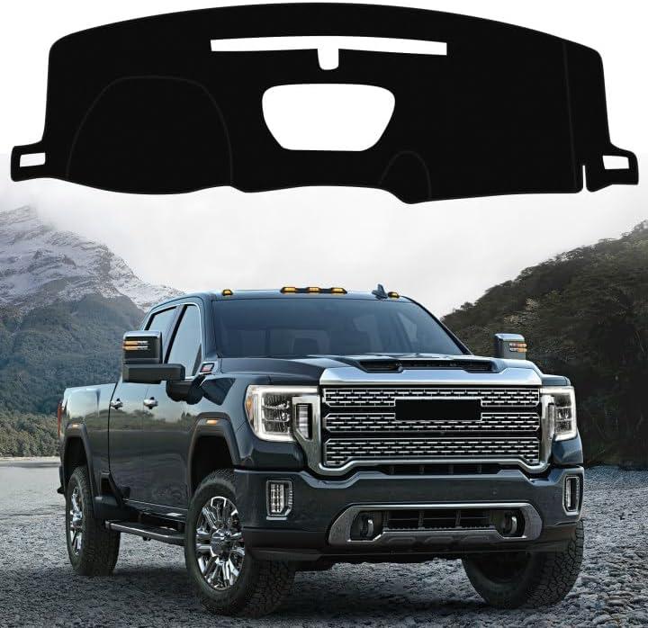 Dashboard Cover for 2019-2023 GMC Sierra 1500 2500HD 3500HD / 2019-2025 Chevy Chevrolet Silverado 1500 2500HD 3500HD w/o Head Up Display and Speaker Cutout, Non-Slip UV-Blocking Dash Mat