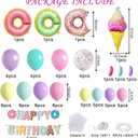 Donut Sweet Balloon Garland Arch Kit, Donut Party Supplies Sets Multi Color Donut Shaped Balloons for Wedding Donut Themed Birthday Party Photo Props