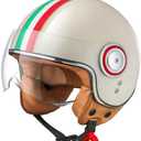 Comrider Open Face Motorcycle Helmet for Adults, Half Face Moped Helmets for Men, 3/4 Retro Vespa Helmet, Classic Vintage Motorcycle Helmet for Women, DOT Approved