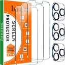 IMBZBK 3 Pack Screen Protector for iPhone 13 Pro Max with 3 Camera Lens Protector Tempered Glass Accessories Protector de Pantalla