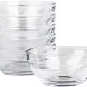 4.4 oz Clear Glass Bowl, Mini Prep Dish for Salt and Spices, Microwave and Dishwasher Safe, Stackable, Set of 6
