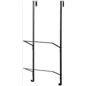 Yamazaki Home Tower Over-The-Door Yoga Mat Storage Hanger - 3-Tier Organizer for Foam Rollers, Backpacks, Hats, Bags - Extra Closet Space Saver - Steel