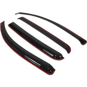 DNA MOTORING Set of 4 Tape-On Window Visor Deflector Rain/Sun Guard Compatible with 16-23 Toyota Tacoma Double (Extended) Cab, WVS-255