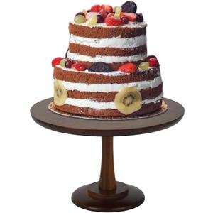 Rustic Cake Stand, 12 Inch Wood Cake Stand Set Wooden Round Cupcake Stand for Wedding Birthday Party Decor Dessert Cookie Serving Tray Pie Plate Holder Farmhouse Style