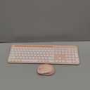 LeadsaiL Pink Wireless Keyboard and Mouse Combo, Full-Sized Ergonomic Computer Keyboard with Phone Tablet Holder, 2.4GHz Silent Cordless Keyboard Mouse Set for Windows Laptop, PC, Desktop