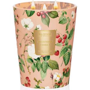 M&SENSE Extra Large Candle Strawberry Vanilla Scented, 3-Wick 35oz 150H Long Lasting, Natural Soy Wax Aromatherapy Candle for Stress Relief, Gifts for Home Decor