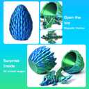 2 x 3D Printed Dragon Eggs Mystery Dragon Egg Glow in The Dark Articulated Animals Fidget Toy Crystal 3D Print Dinosaur Eggs for Kids Boys Girls Home Decor (Laser Green-12inch)