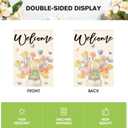 AVOIN colorlife Floral Tulip Mason Jar Spring House Flag 28x40 Inch Double Sided Outside, Seasonal Welcome Yard Outdoor Flag