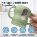 2 x Silicone Sippy Training Cups with Straw 2-Pack, 6 oz Leak Proof Toddler Cups for Babies 636 Months, Bottle Weaning Cup Set, BPA Free Silicone with Handles, Green and Blue