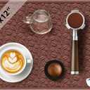 Coffee Bar Mat, 16"x12" Non-Slip Rubber Mats for Countertop, 3D Coffee-Bean Pattern Pad for CoffeeStation, Easy Clean Drip, Anti-Spill, Ideal Matt for Cocktail, Whiskey and Espresso