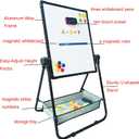 ADDXINHDry Erase Easel Whiteboard 18'' x 24 ''Double Sided Magnetic Art White Board Height Adjustable U-Stand for Home Office whiteboard (Black)