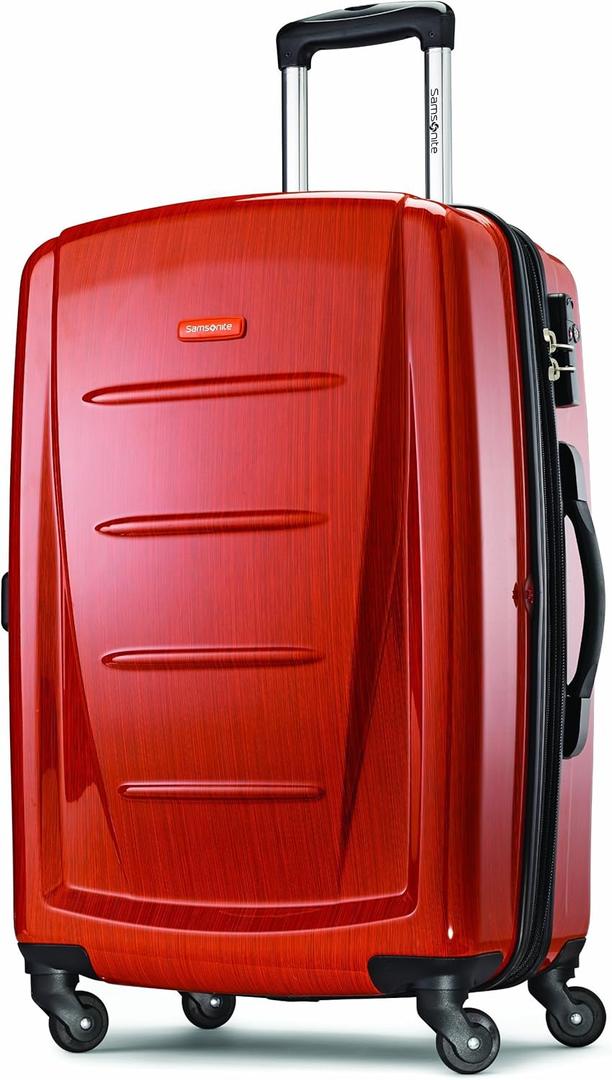 Samsonite Winfield 2 Hardside Expandable Luggage with Spinner Wheels, Orange, Checked-Large 28-Inch (One Size)