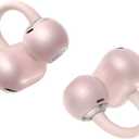 QCY Crossky C50 Clip On Earbuds Open Ear Wireless Bluetooth 6.0 Headphones with 4 Mic, 35H Playtime Ear Cuff Earbuds Comfortable for Running/Fitness, IPX5 Waterproof, Ultra Lightweight (Pink)