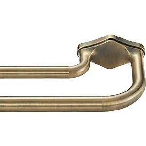 Lwiiom Anqiue Bronze Double Curtain Rods For Windows 72-144 Inch,Heavy Duty Double Curtain Rod with Aluminum Finial and Bracket,Adjustable Double Window Rods For Blackout Or Room Darkening Panel