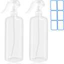 2 Pack 16.9 Oz (500ml) Spray Bottles for Hair, Plants, Cleaning, Cooking, BBQ, Cats - Fine Mist, Refillable, Reusable
