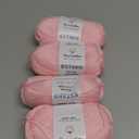 Estako Royal Cotton Classic, (4 Skeins Pack) 100% Giza Cotton Yarn, Soft, Super Fino for Crochet and Knitting (4 x 3.52 Oz) / (4 x 273 Yrds), Baby Pink color