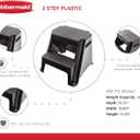 Rubbermaid 2-Step Molded Plastic Step Stool, Lightweight with Slip Resistant Treads and Non-Slip Feet, Black 