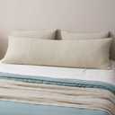 PHF Ultra Soft Waffle Weave Body Pillowcase with Zipper, No Insert, 1Pack 20" x 54" Pillow Sham, Breathable & Skin-Friendly Body Pillow case, Stylish Decorative Bed Pillow Cover, Light Taupe/Linen