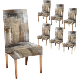 CAPSCEOLL Fundas para Sillas De Comedor 6 Chair Seat Covers Removable Washable Parson Chair Covers for Dining Room Living Room Kitchen (Abstract 9)