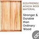 Acacia Wood Serving Tray with Handles (17 Inches) Decorative Serving Trays Platter for Breakfast in Bed, Lunch, Dinner, Appetizers, Patio, Ottoman, Coffee Table, BBQ, Party Great for Lap &Couch