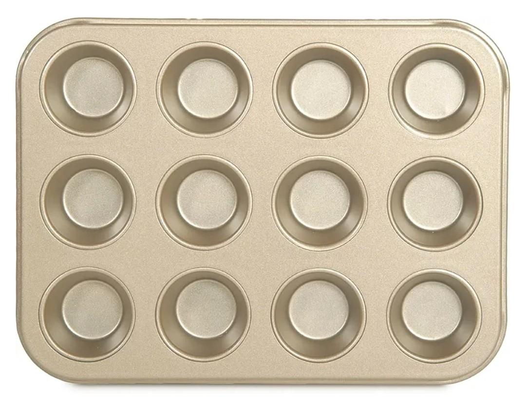 Glad Mini Muffin Pan Nonstick - Heavy Duty Metal Cupcake Tin with Small Baking Cups, Mini 12-Cup